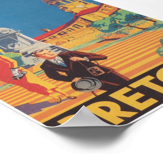 プレトリア南アフリカのヴィンテージ旅行 ポスター (角)