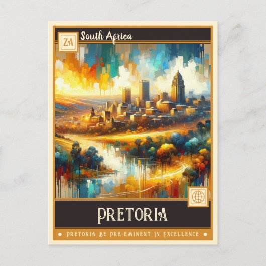プレトリア，南アフリカ |ヴィンテージ絵画ー ポストカード (正面)