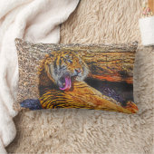 プレニングスマトラントガー大きな猫ワイルドライフアート ランバークッション (ブランケット)