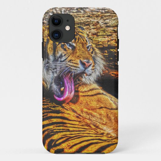 プレニングスマトラントガー大きな猫ワイルドライフアート Case-Mate iPhoneケース (裏面)