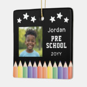 プレパーソナライズされたスクフォトカラフルキープ セラミックオーナメント (左)