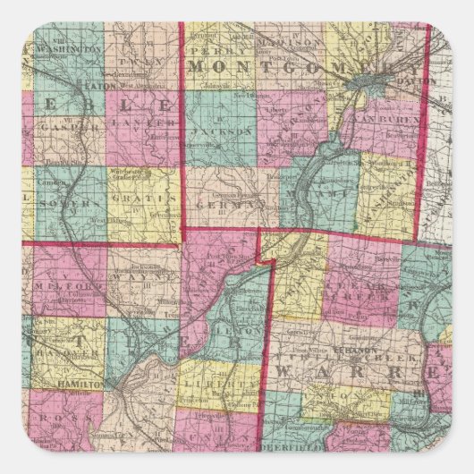 プレブル郡とウォーレン郡 スクエアシール (正面)