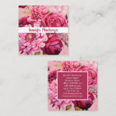 プレミアシックブライトピンクフローラ名刺 スクエア名刺 (正面/裏面)