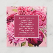プレミアシックブライトピンクフローラ名刺 スクエア名刺 (裏面)