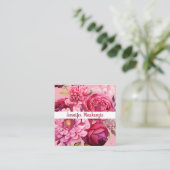 プレミアシックブライトピンクフローラ名刺 スクエア名刺 (スタンド正面)