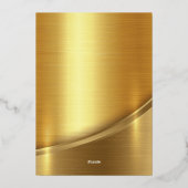 プレミアフェイクモダンタイポグラフィブラック結婚ズ 箔招待状 (裏面)