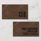 プレミアブラウンフェイクレザーCEO 名刺 (正面/裏面)