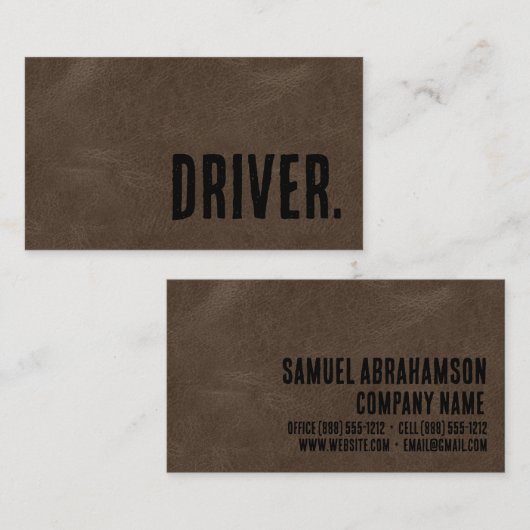 プレミアブラウンレザーフェイクドライバー 名刺 (正面/裏面)