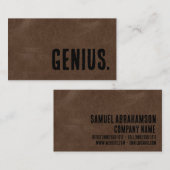 プレミアブラウンレザーフェイク天才 名刺 (正面/裏面)