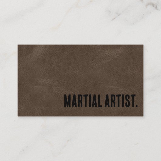 プレミアブラウンレザーフェイク武術アーティスト 名刺 (正面)