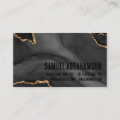 プレミアブラックと金ゴールドグリッターアゲートミニマリスト 名刺 (裏面)