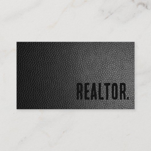 プレミアブラックフェイクレザーリアルター 名刺 (正面)
