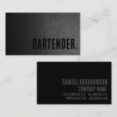 プレミアブラックレザーフェイクバーテンダー 名刺 (正面/裏面)
