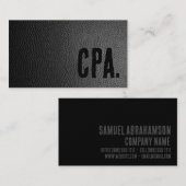 プレミアブラックレザーフェイク会計士 名刺 (正面/裏面)