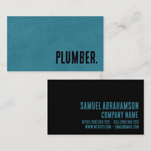 プレミアブルーフェイクレザープラマー 名刺 (正面/裏面)