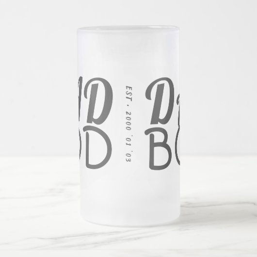 プレミアムおもしろい「パパBOD」Yファーザーズ・デイオリジナル フロストグラスビールジョッキ (中央)