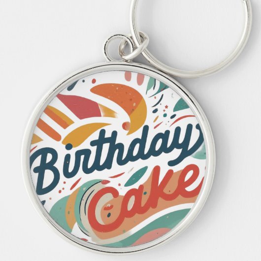 プレミアムお誕生日ケーキラウンド キーホルダー (正面)