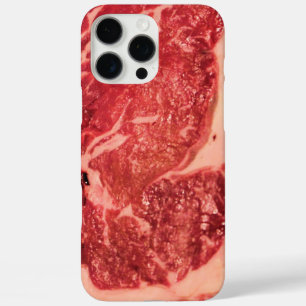 プレミアムな生の赤い肉 大理石模様のステーキ マクロ写真 iPhone 16 PRO MAXケース