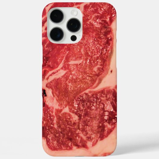 プレミアムな生の赤い肉 | 大理石模様のステーキ マクロ写真 Case-Mate iPhoneケース (裏面)