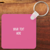 プレミアムエスプレッソのコーヒー豆ピンクの食べポップ・アートの物アート キーホルダー (裏面)