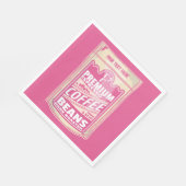 プレミアムエスプレッソのコーヒー豆ピンクの食べポップ・アートの物アート スタンダードランチョンナプキン (角)