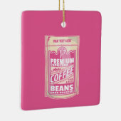 プレミアムエスプレッソのコーヒー豆ピンクの食べポップ・アートの物アート セラミックオーナメント (右)