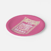 プレミアムエスプレッソのコーヒー豆ピンクの食べポップ・アートの物アート ペーパープレート (アングル)