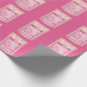 プレミアムエスプレッソのコーヒー豆ピンクの食べポップ・アートの物アート ラッピングペーパー (角)