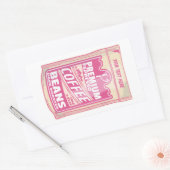 プレミアムエスプレッソのコーヒー豆ピンクの食べポップ・アートの物アート 長方形シール (封筒)