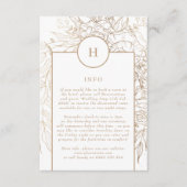 プレミアムエレガント金ゴールドモノグラムリース結婚ズ エンクロージャーカード (正面)