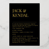 プレミアムエレガント |編集可能な名前結婚の金ゴールド 箔招待状 (正面)