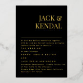 プレミアムエレガント |編集可能な名前結婚の金ゴールド 箔招待状 (正面)