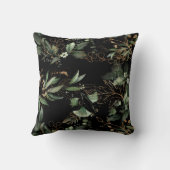 プレミアムオニキスモダンユーカリプタスブラック装飾用クッション クッション (裏面)