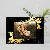 プレミアムオニックスクリスマス金ゴールド植物写真フレーム 箔シーズンカード (立ち正面)