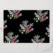 プレミアムオニックスクリスマス金ゴールド植物写真フレーム 箔シーズンカード (裏面)