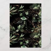 プレミアムオニュックス実在金ゴールドユーカリリース結婚ズ 箔招待状 (裏面)