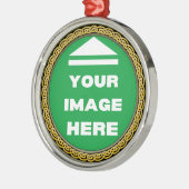プレミアムオーナメントパーソナライズされた- – イメージの追加/文字 メタルオーナメント (左)