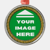 プレミアムオーナメントパーソナライズされた- – イメージの追加/文字 メタルオーナメント (正面)