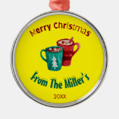 プレミアムオーナメント-クリスマスカスタムファミリ名の追加 メタルオーナメント (正面)