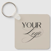 プレミアムカスタム文字パステルバニラQRコードロゴ キーホルダー (正面)