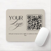 プレミアムカスタム文字パステルバニラQRコードロゴ マウスパッド (マウス)