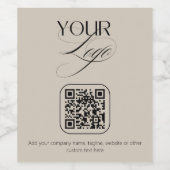 プレミアムカスタム文字パステルバニラQRコードロゴ ワインラベル (シングルラベル)
