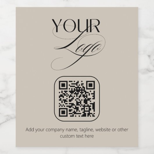 プレミアムカスタム文字パステルバニラQRコードロゴ ワインラベル (シングルラベル)