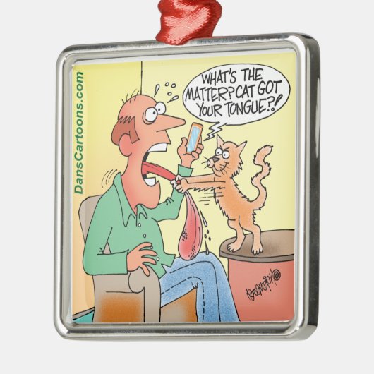 プレミアムキャットカートゥーンクリスマスツリーオーナメント メタルオーナメント (左)