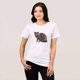 プレミアムクオリティ 猫柄 レディース トライブレンドTシャツ