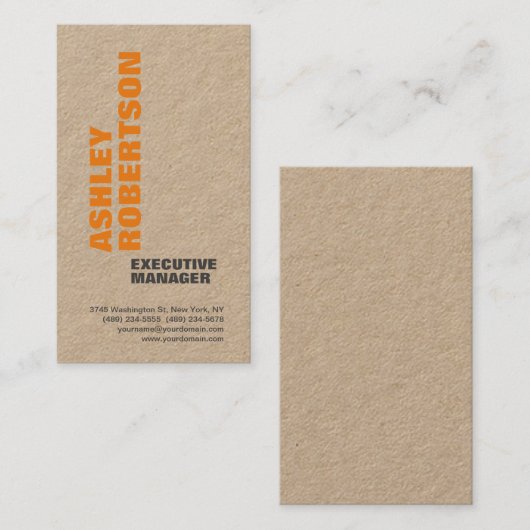 プレミアムクラフトはっきりしたプロフェッショナルミニマルモダンリスト 名刺 (正面/裏面)