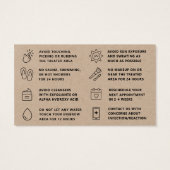 プレミアムクラフトナチュラルヘンナブローズアフターケアカード (裏面)