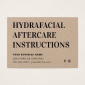 プレミアムクラフトハイドラフェイシャルアフターケアアドバイスカード (正面)