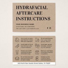 プレミアムクラフトハイドラフェイシャルアフターケアアドバイスカード