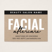 プレミアムクラフトフェイシャルアフターケア指示カード (正面)